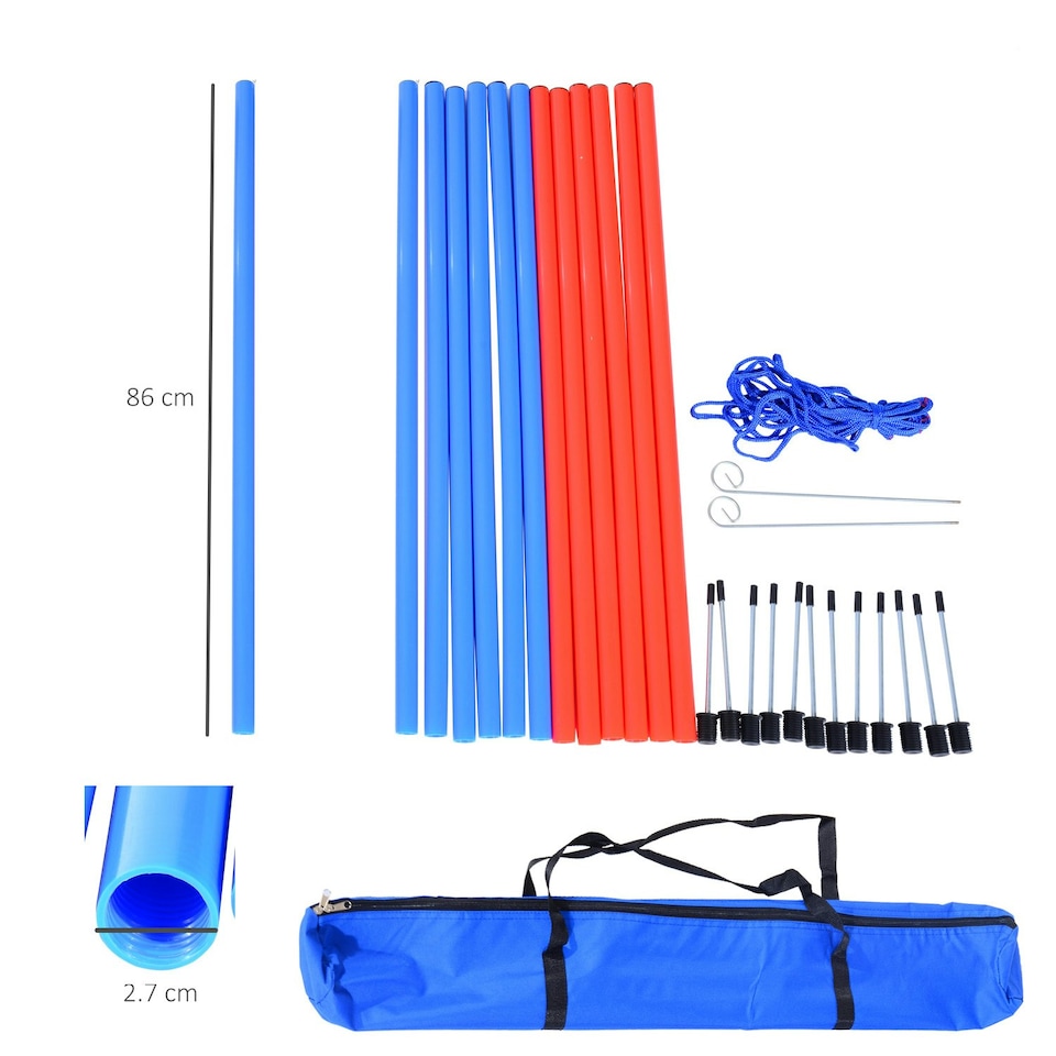 image 1 of PawHut Pet Agility Set Training Dogs Outdoor Outward Play Adjustable Pole