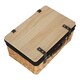 image 3 of 51cm Buff Black Lined Willow Empty Picnic Basket with Pinewood Lid | Brown | Black | XL | 1
