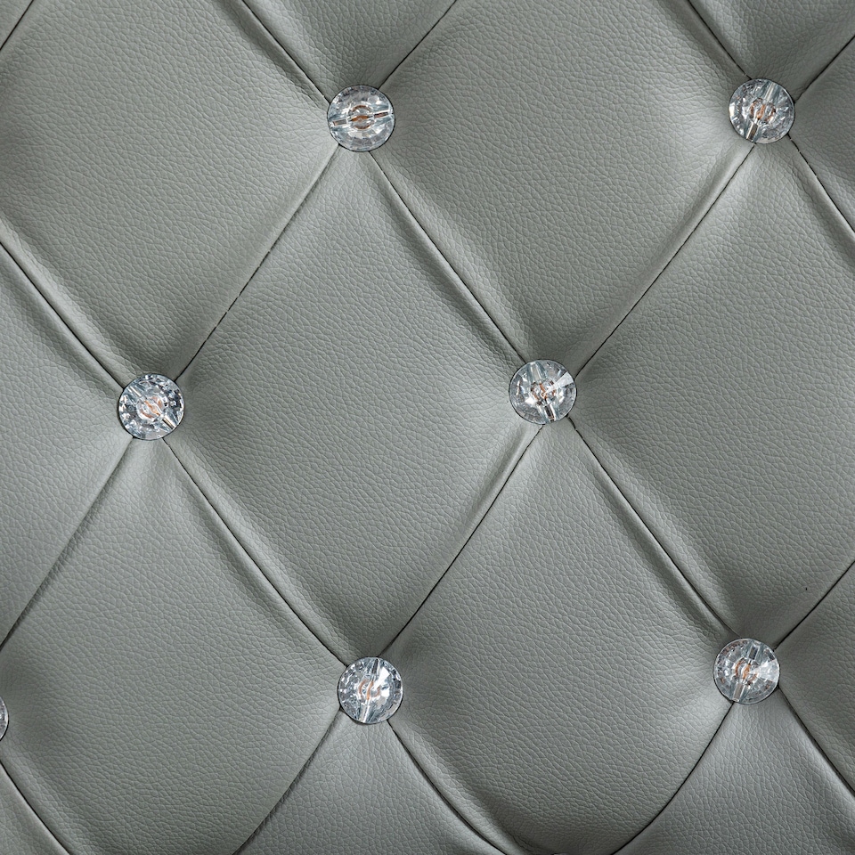 image 1 of Vinsetto Office Chair, Swivel Desk Chair, PU Vanity Chair with Adjustable Height and Rolling Wheels for Home Work Study, Grey