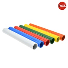 Pre-Sport Classic Plain Relay Baton (Pack of 6) - Multicoloured - One Size