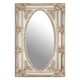 image 1 of Functional Champagne Finish Oval Border Wall Mirror, Timeless Mirror For Livingroom, Elegant Modern Mirror Silver