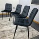 image 4 of Dining Chairs Set of 4 Black Velvet Kitchen chairs Black