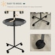 image 3 of PawHut Metal Bird Table Play Stand, Bird Feeder Station with Wheels Feeding Bowl