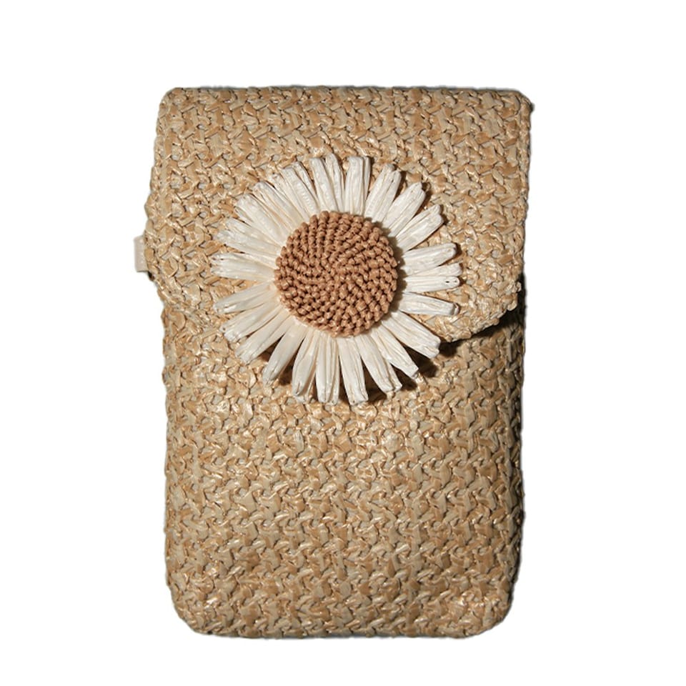 image 1 of Solis Adult Unisex Rattan Style Carry Bag - Beige - One Size Brown