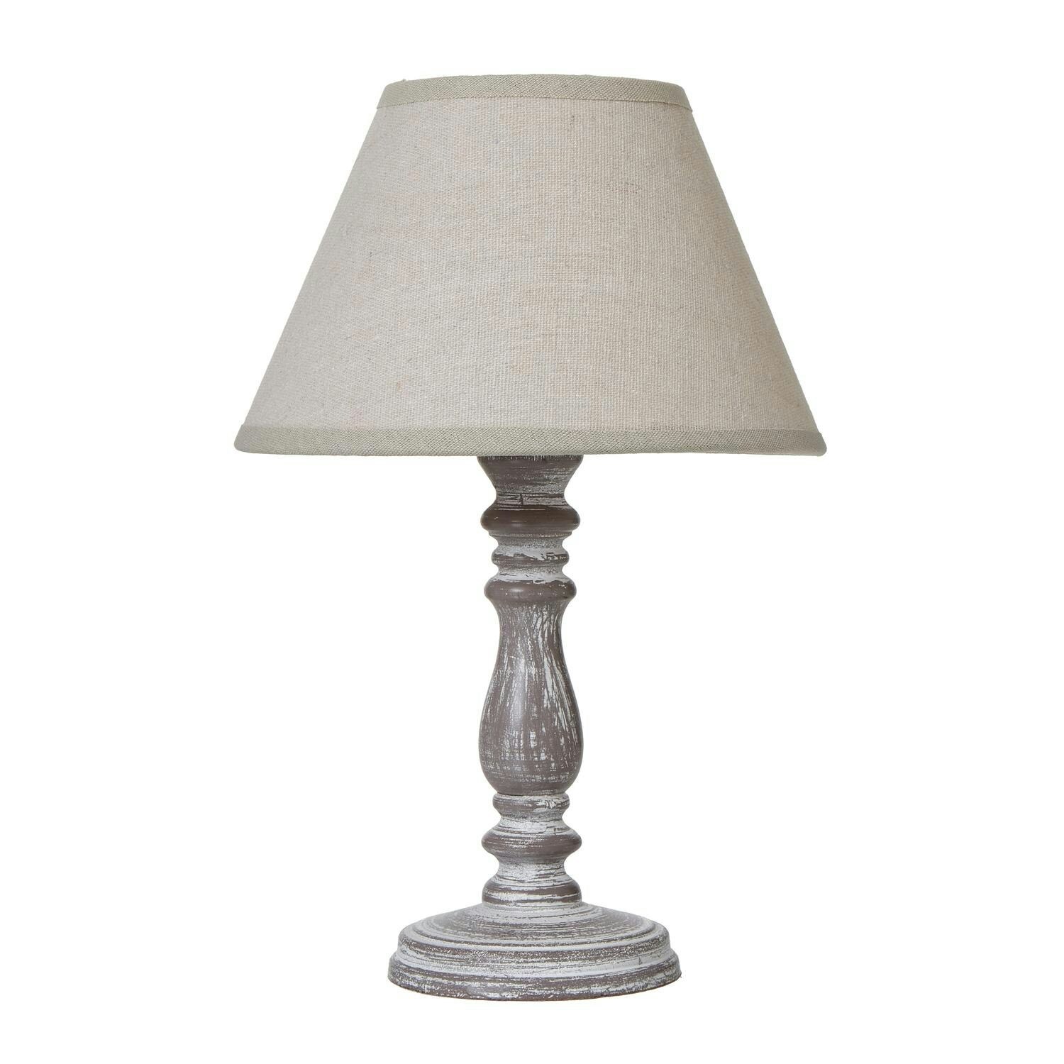 Hill Interiors Setia Column Linen Table Lamp - White - One Size