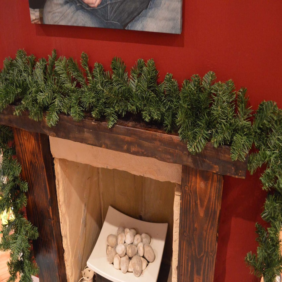 image 1 of 270cm (9ft) x 20cm Imperial Pine Christmas Garland Plain Green