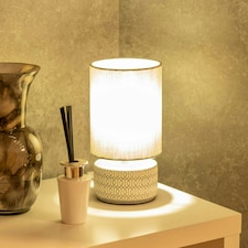 ValueLights Kaia Grey Ceramic Table Lamp with Grey Lamp Shade