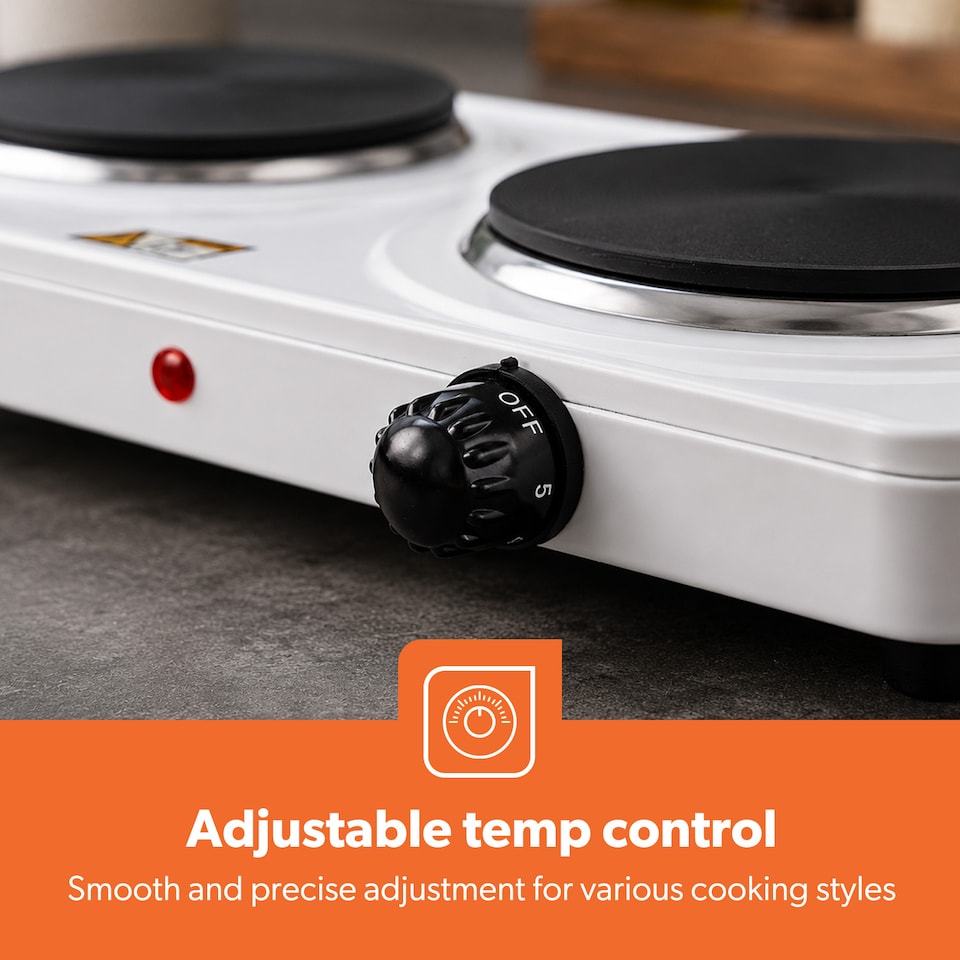 image 1 of GEEPAS 2000W Double Hot Plate, White
