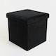 image 4 of OHS Matte Velvet Soft Foldable Cube Footstool Seat Storage Organiser Ottoman Black