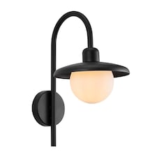 Nordlux Berlo Outdoor Wall Light Black Metal Solar E27 Sensor Diffused  - Mains Powered, IP44 | Black | Black