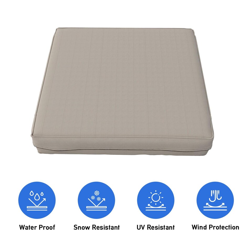 image 1 of Covers&All Square Cushion Slipcover for Patio Couch Sofa Seats Cover only, Pack of 2, 32in D x 32in W, Beige
