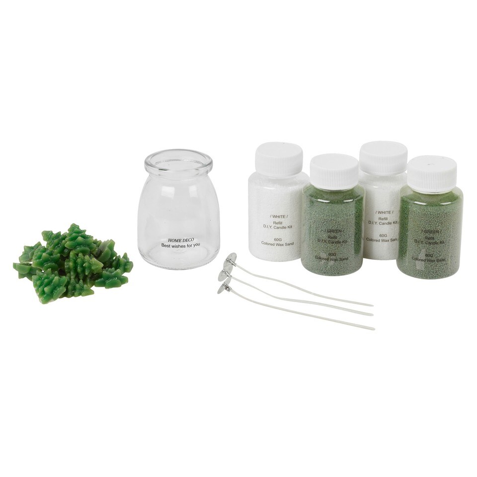 image 1 of Make Your Own Christmas Candle Kit DIY Scented Wax Sand Jar Craft Set Kids Fun | Multi | Mistletoe & Fir