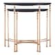image 1 of Interiors by Premier Set of Two Half Round Console Tables, Boutique Style Rose Gold Accent Tables with Matte Black MDF Top