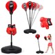 image 1 of COSTWAY Boxing Set Punching Ball with Boxing Gloves Red