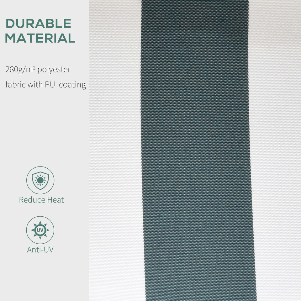 image 1 of Outsunny Garden Sun Shade Canopy Retractable Awning, 2.5 x 2m Green | Green