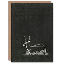 Samuel J De Mesquita Art Card Stylised Waterbuck Painting