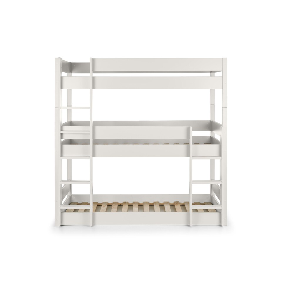 image 1 of Trio 90cm Single White 3 Tier Triple Bunk Bed