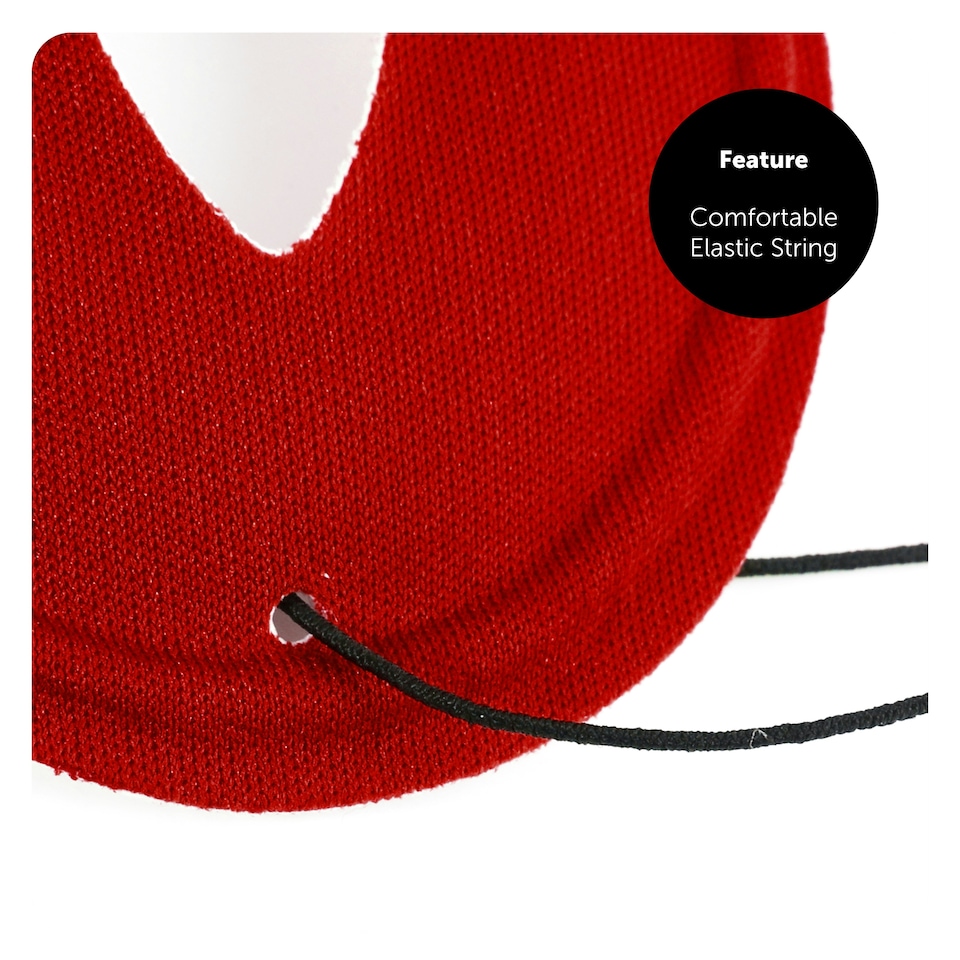 image 1 of Red Eye Mask on Elastic – Fancy Dress Accessory for Superheroes, Masquerade & Costume Parties Red | One Size