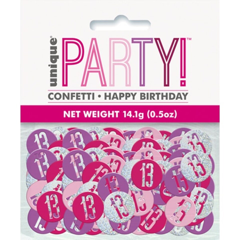 image 1 of Unique Party Glitz Foil Confetti - Pink - 13