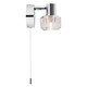 image 2 of Modern Polished Chrome Wall Light with Chunky Ice Cube Shade | Chrome