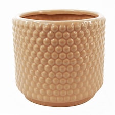 Dusty Pink Raised Dots Ceramic Plant Pot 15 x 15 x 12.5cm | Pink