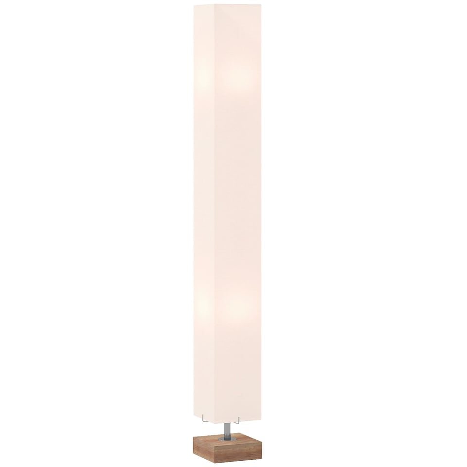 image 1 of HOMCOM 120cm Tall Linen Floor Lamp Wood Base Steel Frame Stylish Home Lighting