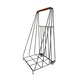 image 1 of Contempory Leather Handle Log Trolley N/A