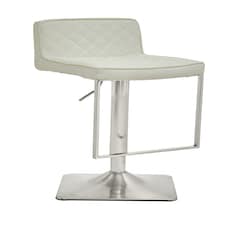 Interiors by Premier Baina White And Chrome Bar Stool With Square Base
