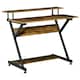 image 1 of HOMCOM Home Office Computer Desk w/ Storage, Gaming Writing Table, 100cm, Brown