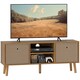 image 1 of HOMCOM TV Cabinet Stand Unit for TVs up to 50  Flat Screen with Foldable Drawers and Shelves, Entertainment Centre for Living Room, Bedroom Brown