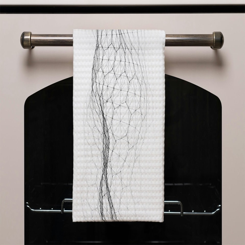 image 1 of futuristic digital landscape (Kitchen Towel)