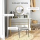 image 4 of HOMCOM Dressing Table Vanity Makeup Desk W/ Faux Marble