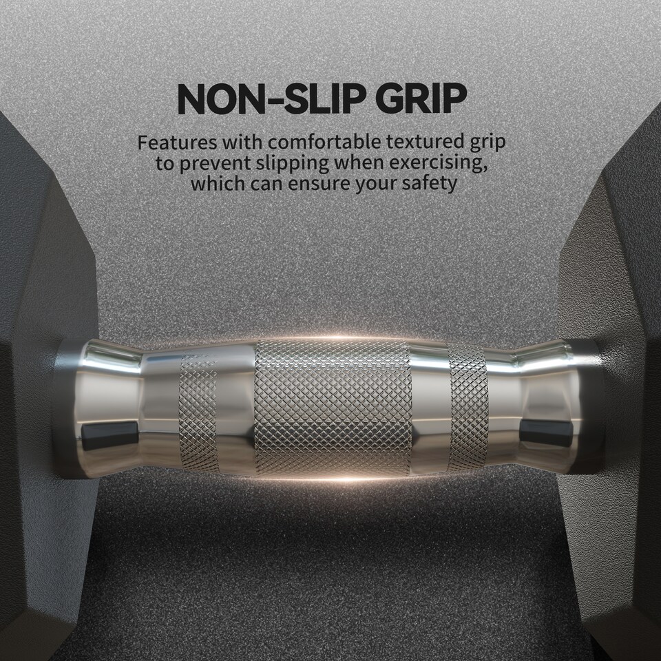 image 1 of HOMCOM 2x15KG Rubber Hex Dumbbell Portable Hand Weights Dumbbell for Home Gym Workout Fitness