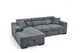image 5 of Blue Chenille Fabric 1C2 Corner Sofabed with Storage ARTHUR