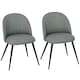image 6 of HOMCOM Set of 2 Dining Chairs with Shell Backrest and Padded Seat Green