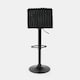 image 4 of OHS 2 x Faux Fur Ribbed Swivel Height Adjustable Counter Bar Stools Black
