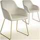 image 1 of Dining Chair Jeane - velvet look, cantilever frame - Set of 2 Cream | Velvet Look Cream/Gold