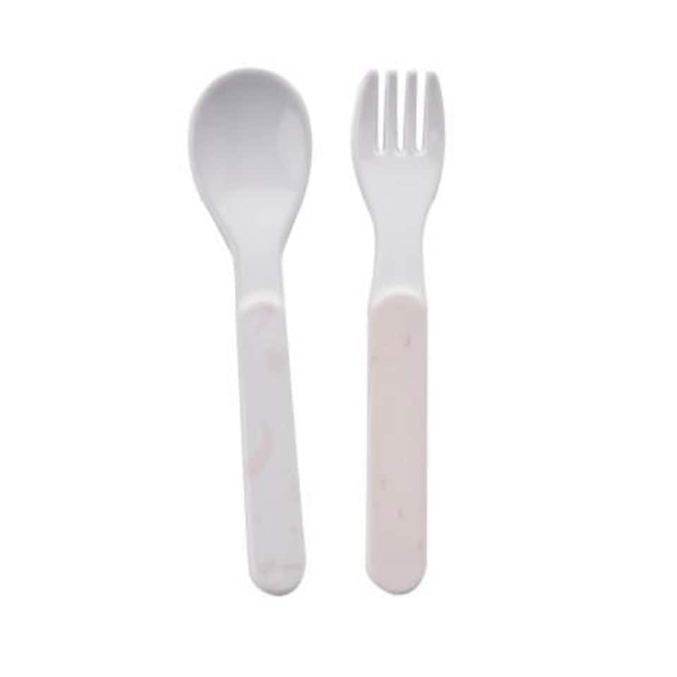 image 1 of Disney Minnie Baby 5 Piece Melamine Feeding Set Cup Bowl Plate Cutlery