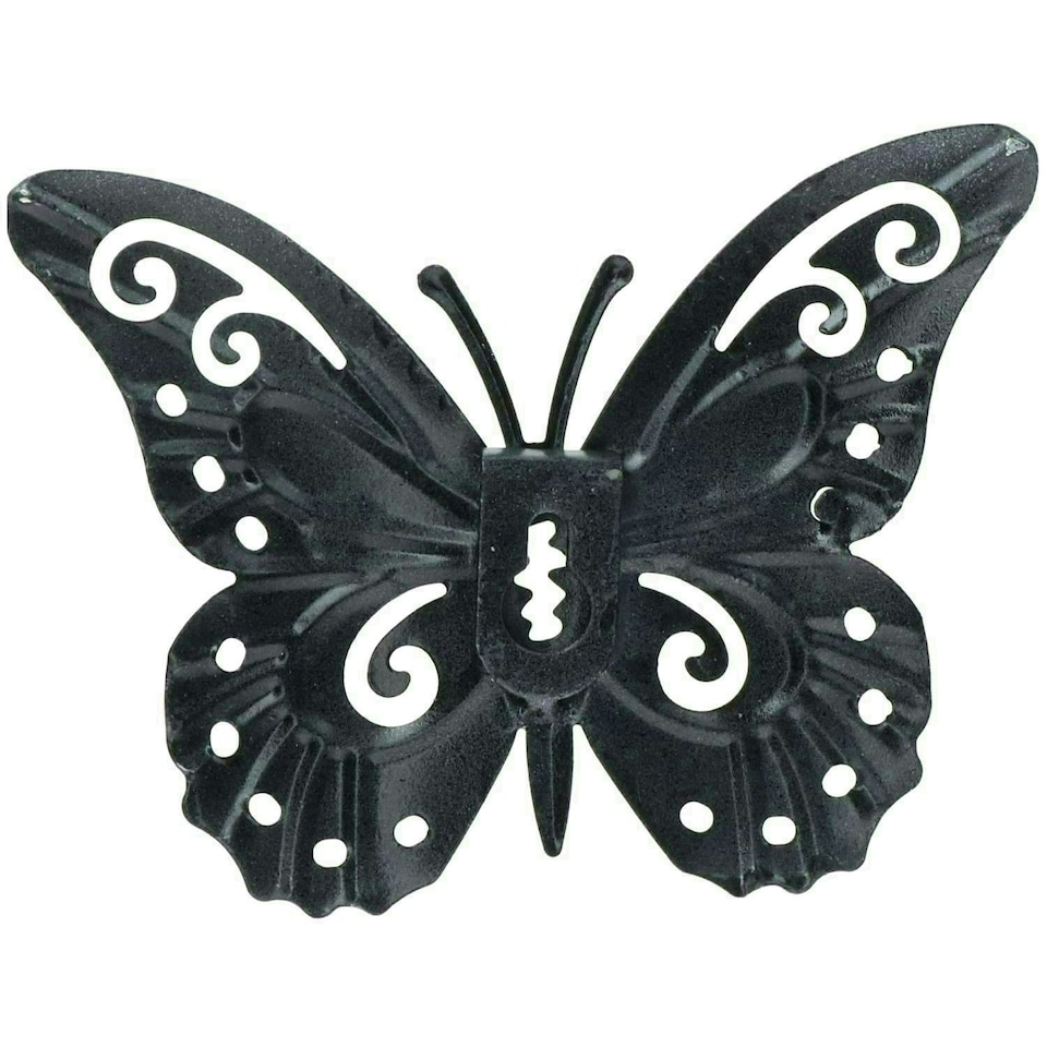 image 1 of 2pk Small Green Metal Butterfly Garden/Home Wall Art Ornament 11x8.5cm