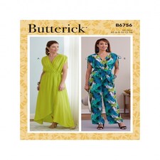 Butterick 6756 Paper Sewing Pattern – Women’s Dresses & Jumpsuits, Size A5 (6–8–10–12–14), Easy
