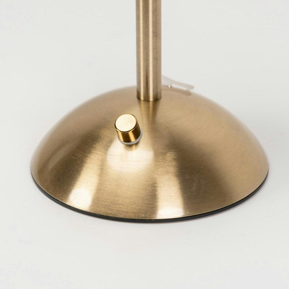 image 1 of ValueLights Allie Dimmable Polished Gold Table Lamp with Clear Tapered Shade and SMD LED Integrated LED .2W Warm White 3000K Bulb