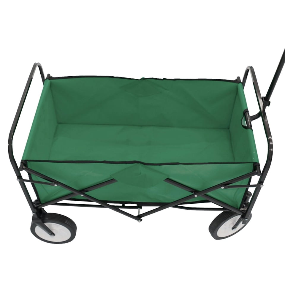 image 1 of Oypla Green Heavy Duty Foldable Garden Festival Trolley Folding Cart Wagon Truck Wheelbarrow