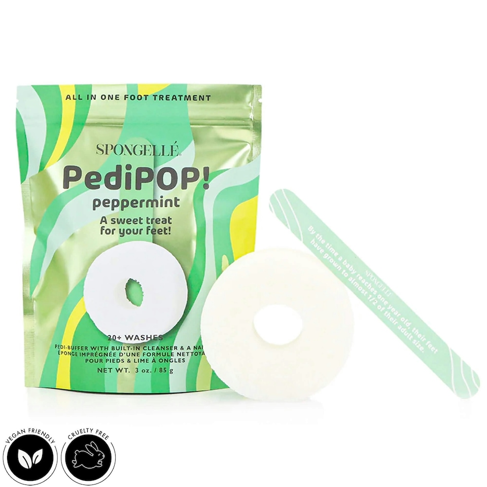 Spongelle PediPOP Pedi Buffer & Nail File Peppermint 85g