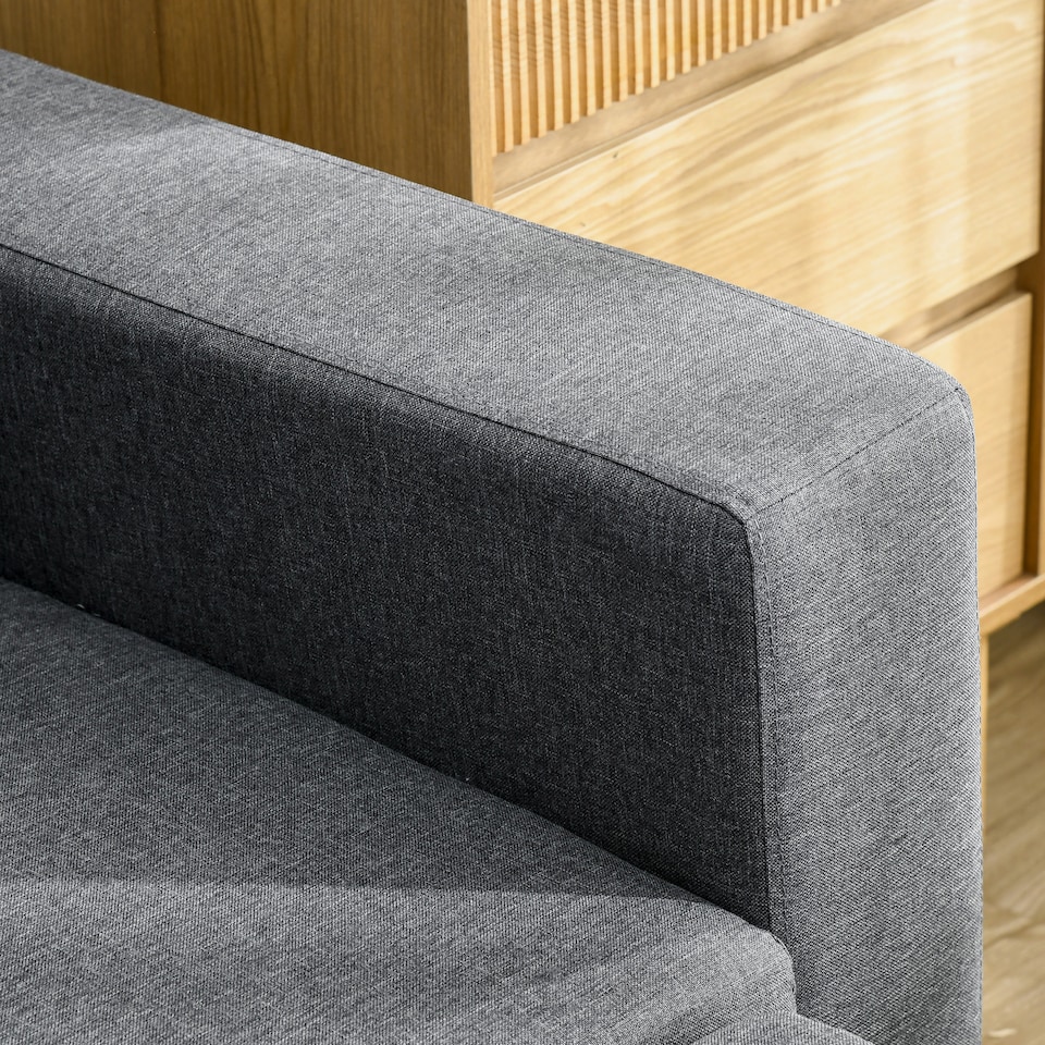 image 1 of HOMCOM Corner Sofa Bed with Storage, 3 Seater Pull Out Sofa Bed, Convertible L Shape Sofa Couch with Reversible Chaise Lounge for Living Room, Dark Grey