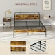 image 9 of HOMCOM King Bed Frame with Headboard, No Box Spring Needed, Brown