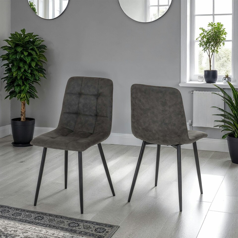 image 1 of Pair of Fenton Chairs Grey | Dark Grey