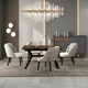image 8 of Set of 2 Milano Velvet Dining Chairs with Stylish Ribbed Back Design, Black Metal Legs with Silver Tips Grey | Silver End Tips