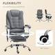 image 7 of Vinsetto Office Chair with 6 Point Massage and Back Heat, Linen Desk Chair with Footrest Adjustable Height and Swivel Wheels, Back Reclining, Grey