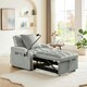 image 1 of 3-in-1 Convertible Sofa Bed Sleeper Chair with Adjustable Backrest, USB Charging & Cup Holder for Small Spaces Grey
