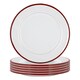 image 1 of Argon Tableware White Enamel Side Plates - 20cm - Red - Pack of 6